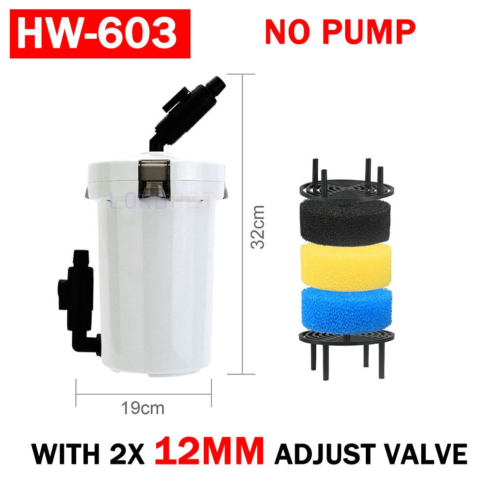 Sunsun Aquarium External Canister Pre Filter With Sponge Extend Filter Bucket Pond Clean Pool Cleaning: HW603 12mm valve