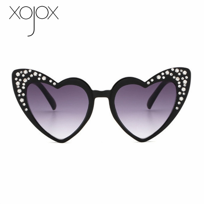 Gafas de sol con forma de corazón para niños y niñas, gafas con diamantes de imitación a la , gafas de sol para bebés, para niños, gafas con forma de corazón bonito