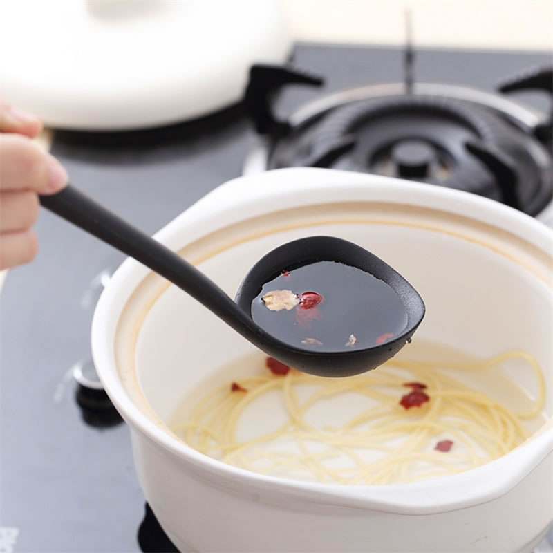 Upspirit silikone slev suppe ske nonstick varmebestandigt håndtag ske madlavningsskovl hjem køkkenværktøj