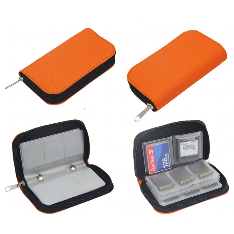 Memory Card Storage Carrying Pouch Case Holder Wallet for SD SDHC MMC Micro SD Card Carrying Zipper Pouch Storage Bags: Black Yellow