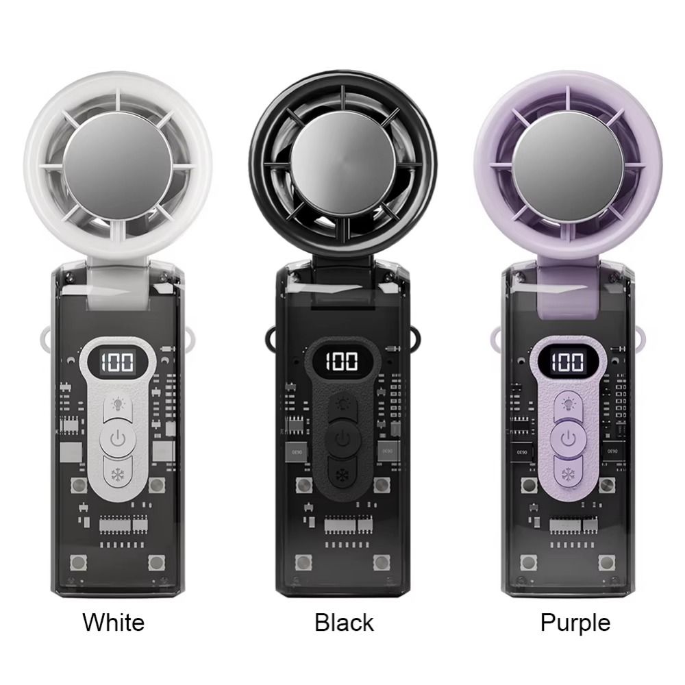 Opvouwbare persoonlijke koelventilator met 100 snelheden, draagbare mini-handventilator, usb-oplaadbaar, 3600 mah, opvouwbare reisventilator