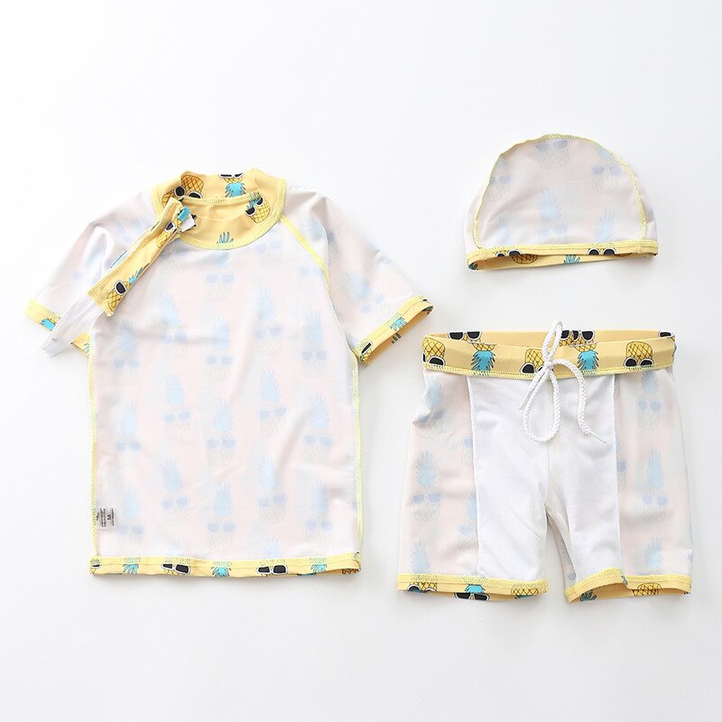 Children's Swimsuit For Children Boy Rashguard Baby Bathing Suit Rash Guard May Beach Kids Swimwear Male Child Pineapple With
