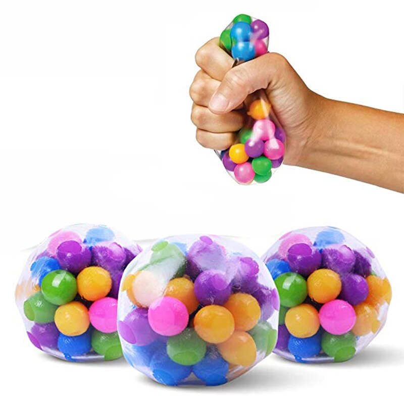 Clear Stress Ball Colorful Ball Autism Decompression Emotional Squeeze Relief Anxiety Fun Health Gadgets Adult Children