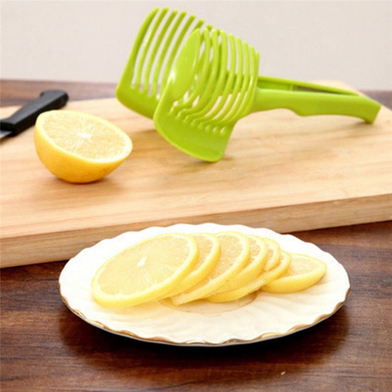 Groenten Fruit Plastic Slicer Ronde Tomaat Aardappel Ui Plakjes Citroen Ei Snijden Houder Keuken Gadgets