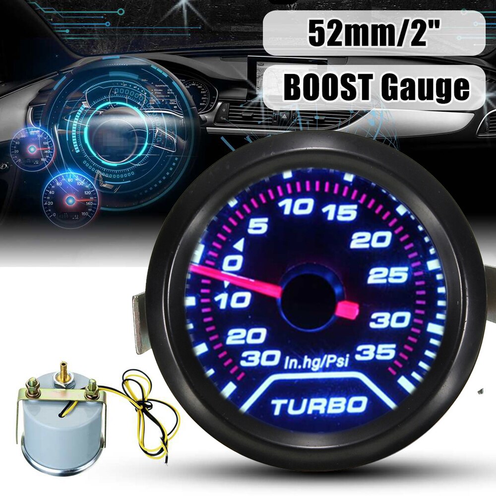 universell 52mm bil manometer trykk digital ledet turbo øke måler måler skive ansikt øke måler biltilbehør