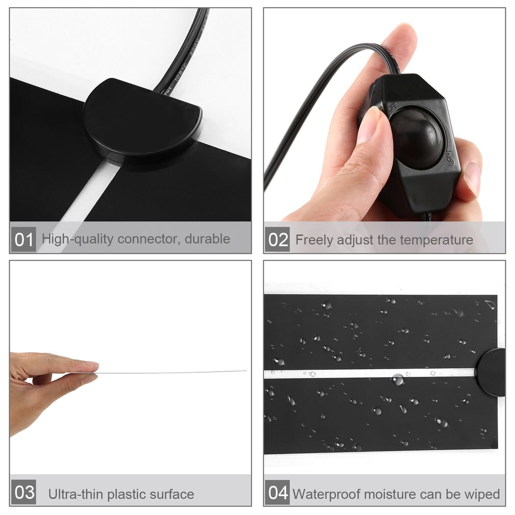 110V 7W Huisdieren Rapid Verwarming Vel Reptile Crawler Waterdichte Temperatuur Verwarming Pad Warmer Mat Met Temperatuurregelaar