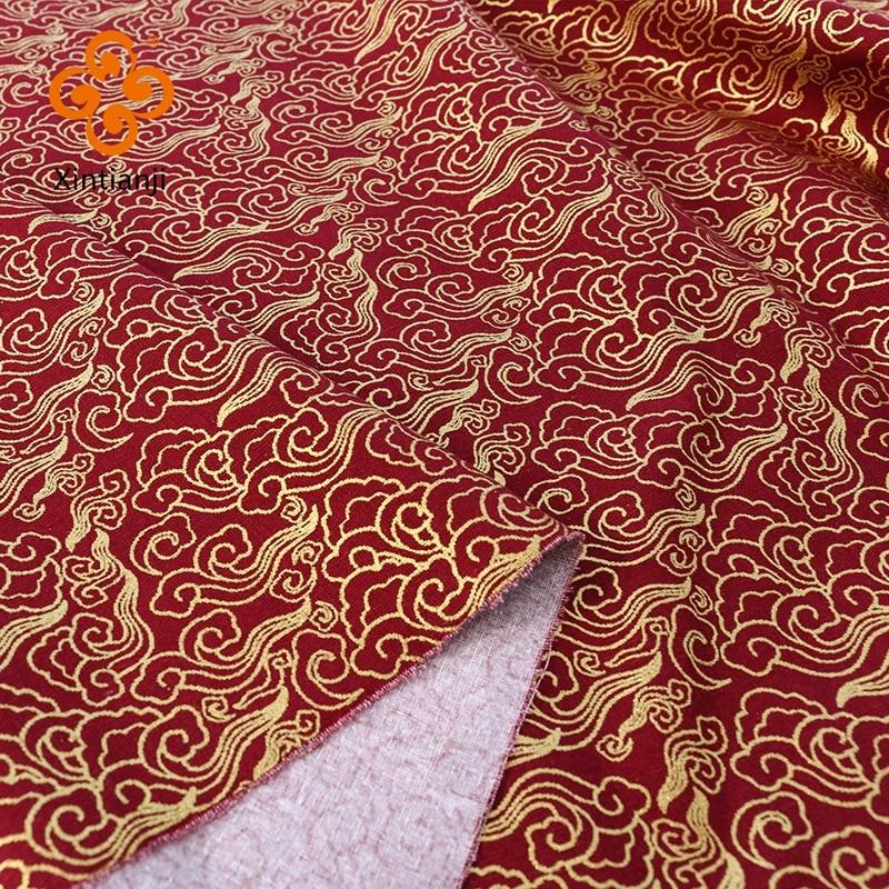 Burgundy Red Cotton Fabric By Half Yards Japanese Zephyr Fabric And Christmas Print Sewing Fabric TJ1023