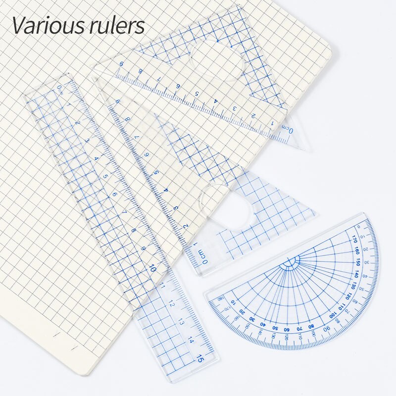 Geometry Protractor Ruler M-9803 8PCS/Set Student Geometry Protractor Ruler ... – Vicedeal