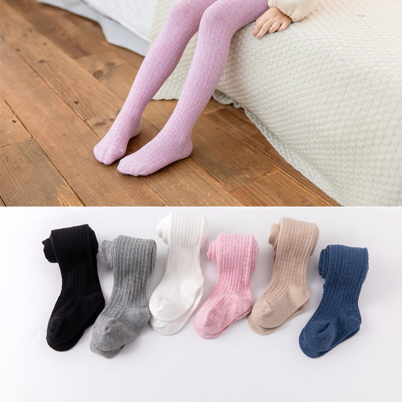0 a 8 anos outono cor sólida collants para meninas penteados algodão collants para crianças 6 cores branco toddlers meia-calça do bebê