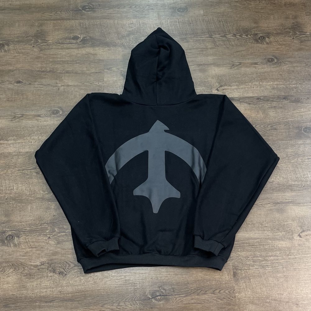 Yao888 HipHop surdimensionné pull Kanye West hommes hauts sweat Streetwear 1:1 Baggy sweats à capuche pour hommes unisexe: S / Black