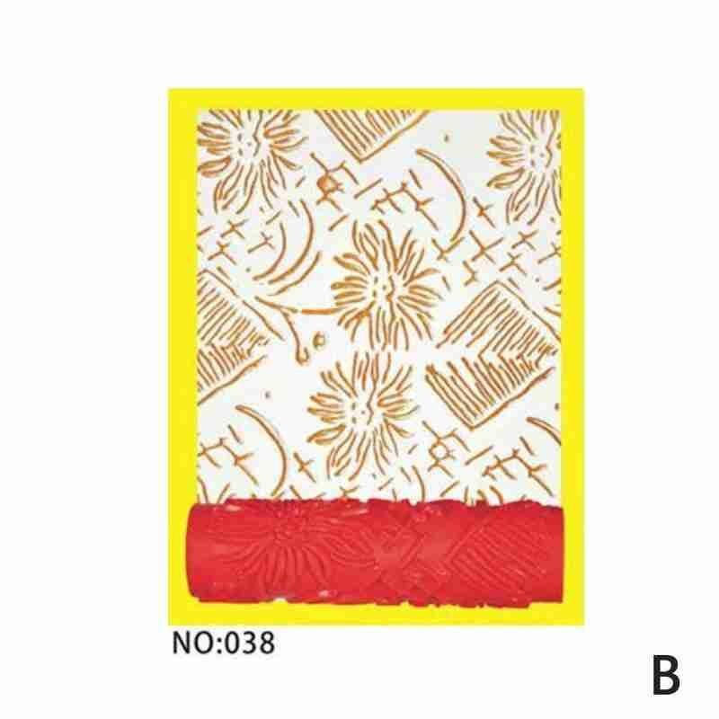 7 Inch Reliëf Huid Schilderen Roller Met Voor Muur Patroon Roller Handvat Verf Decoratie Eempaistic Flo O1I6: B