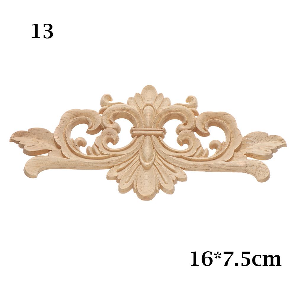 Multi-styles Unique Furniture Parts Rubber Natural Floral Wood Carved Corner Appliques Frame Wall Door Decoration Crafts: 13
