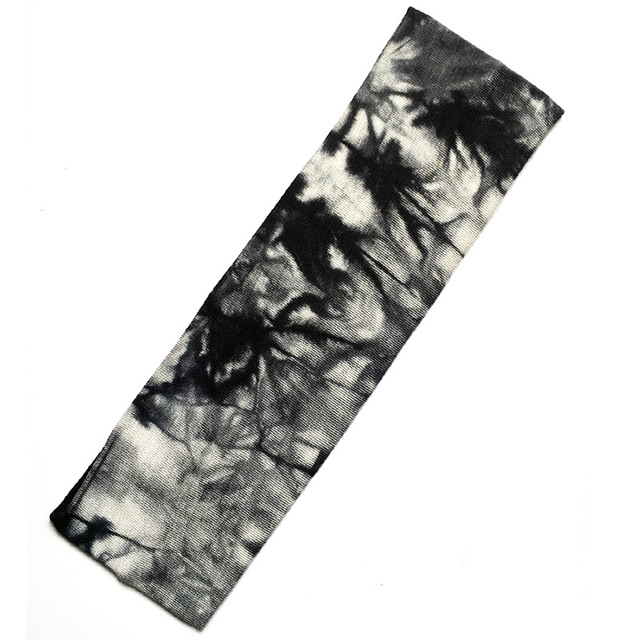 2 Inch Tie Dye Cheetah Forest Tree Elastic Yoga Cotton Stretch Headbands Sports Girl Hair Bands Bandage Gum Turban Bandana: black