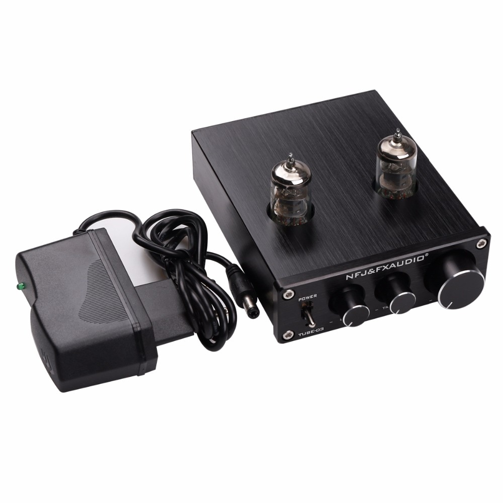 FX-AUDIO TUBE-03 MINI Bile 6K4 / 6J1 reamp Tube Amplifier Buffer HIFI Audio Preamplifier Treble Bass Adjustment Pre-amps DC12V