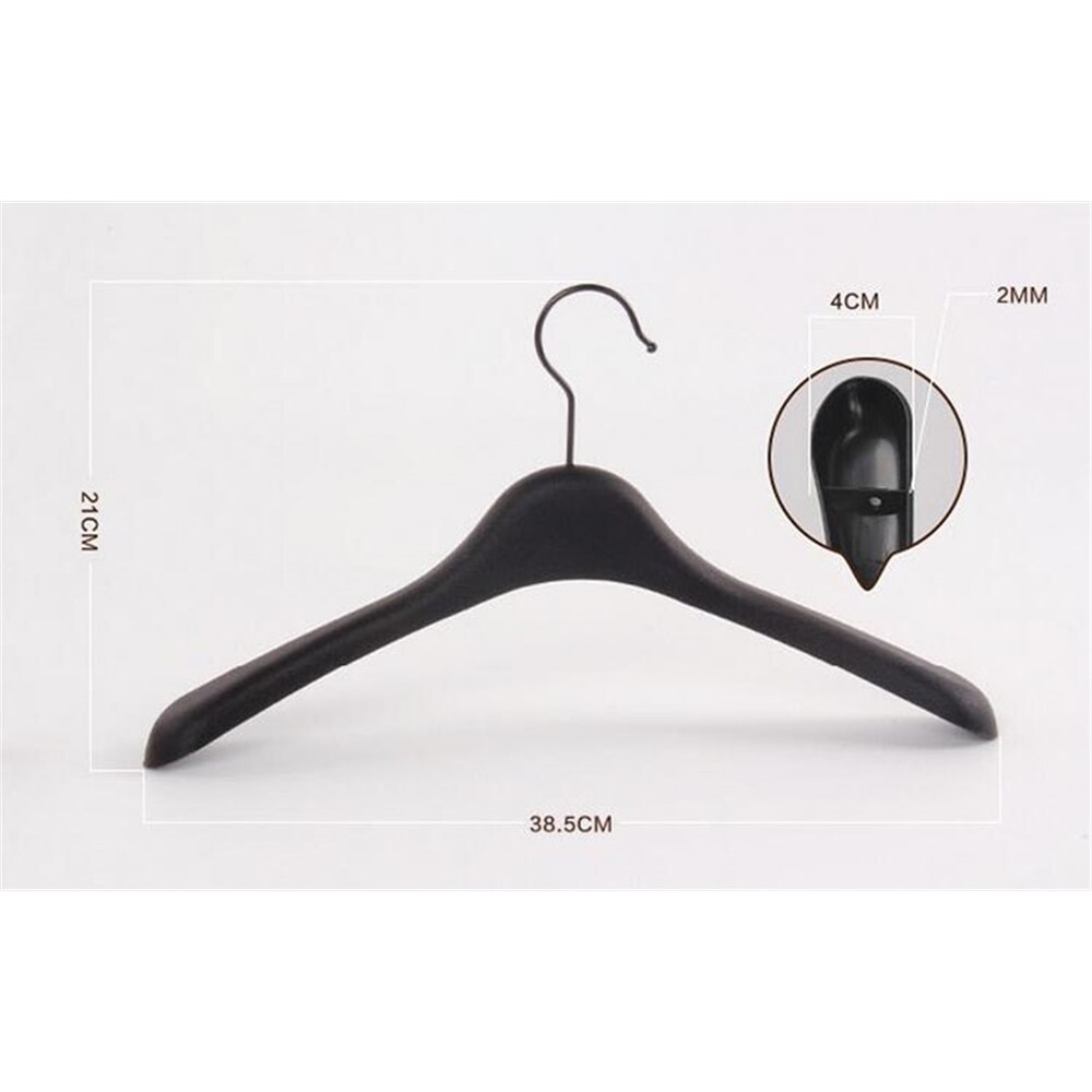 Cintre en plastique noir épais à épaules larges pour manteaux, veste et fourrure (5 pièces/lot)