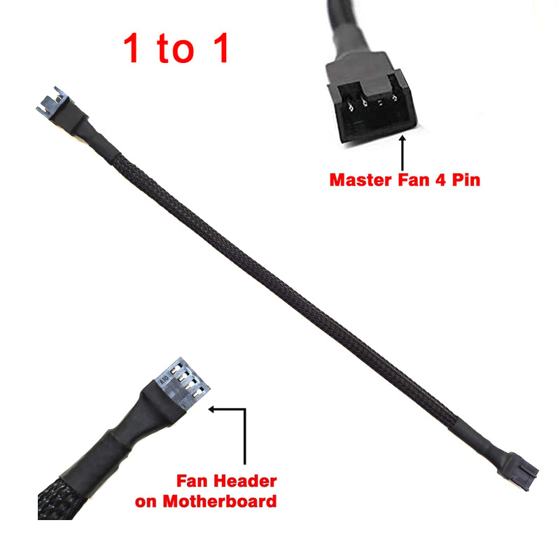 4Stift PWM Fan Splitter Adapter Kabel 1 zu 1 2 3 4 Computer CPU Fan Splitter PC Fan Verlängerung Energie kabel: Orange