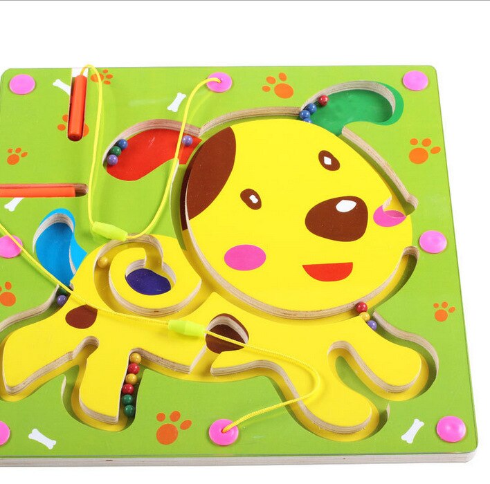 Kinder baum magnetic maze strich perlen puzzle intelligenz desktop-spielzeug früherziehung jungen mädchen holzspielzeug: 2