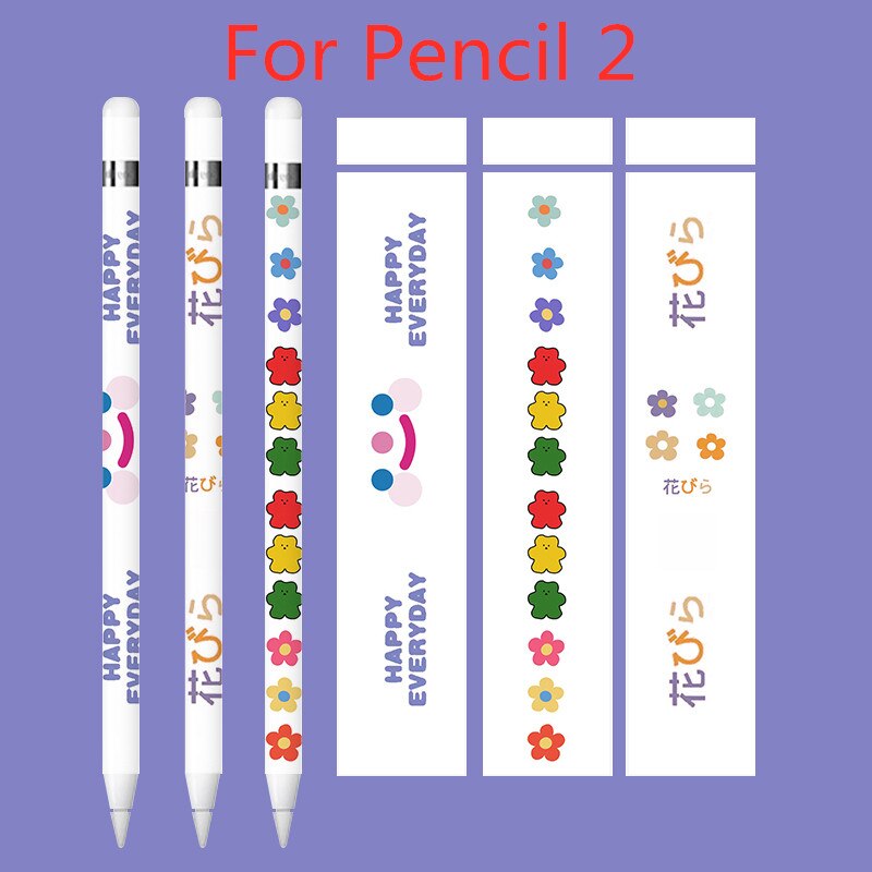 Cute For apple pencil 1 / 2 stickers Scratchproof Ultra Thin Painted stickers Touch Stylus pen sticker Non-slip Protective paper: For Pencil2-8