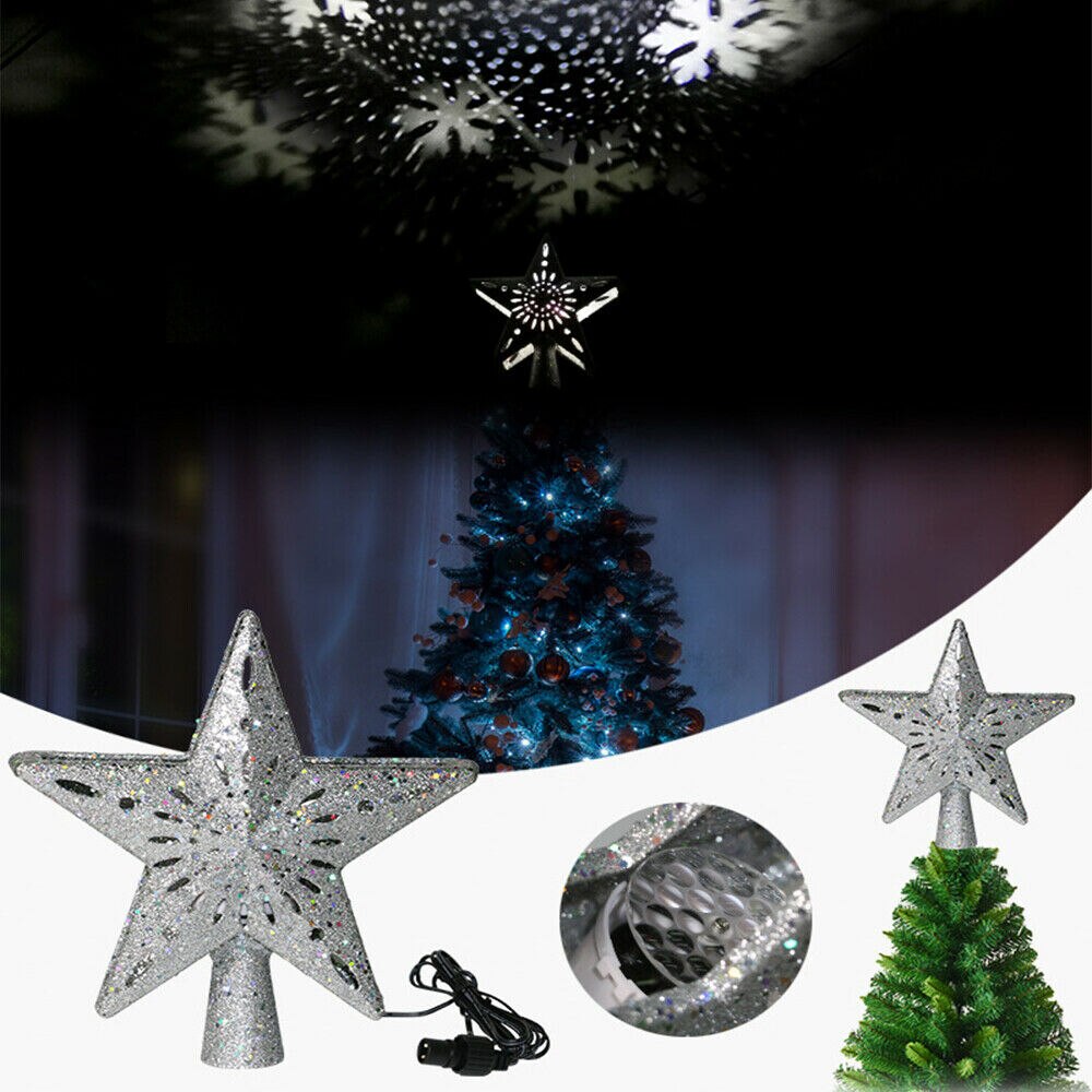Juletre lys ledet topp stjerne dekorasjon lampe juletre stjerner lys 4w us / eu / au julepynt ornamenter