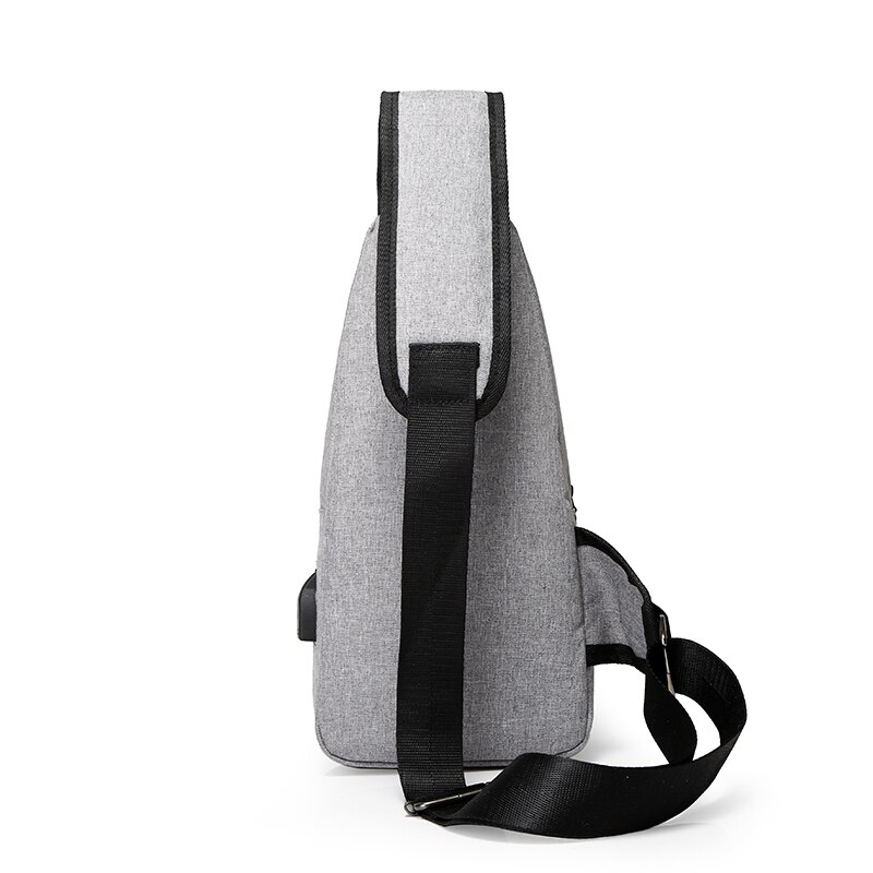 Men's Crossbody Chest Bags Men USB Charging Headphone Plug Messenger Oxford Shoulder Bag Diagonal Package Travel