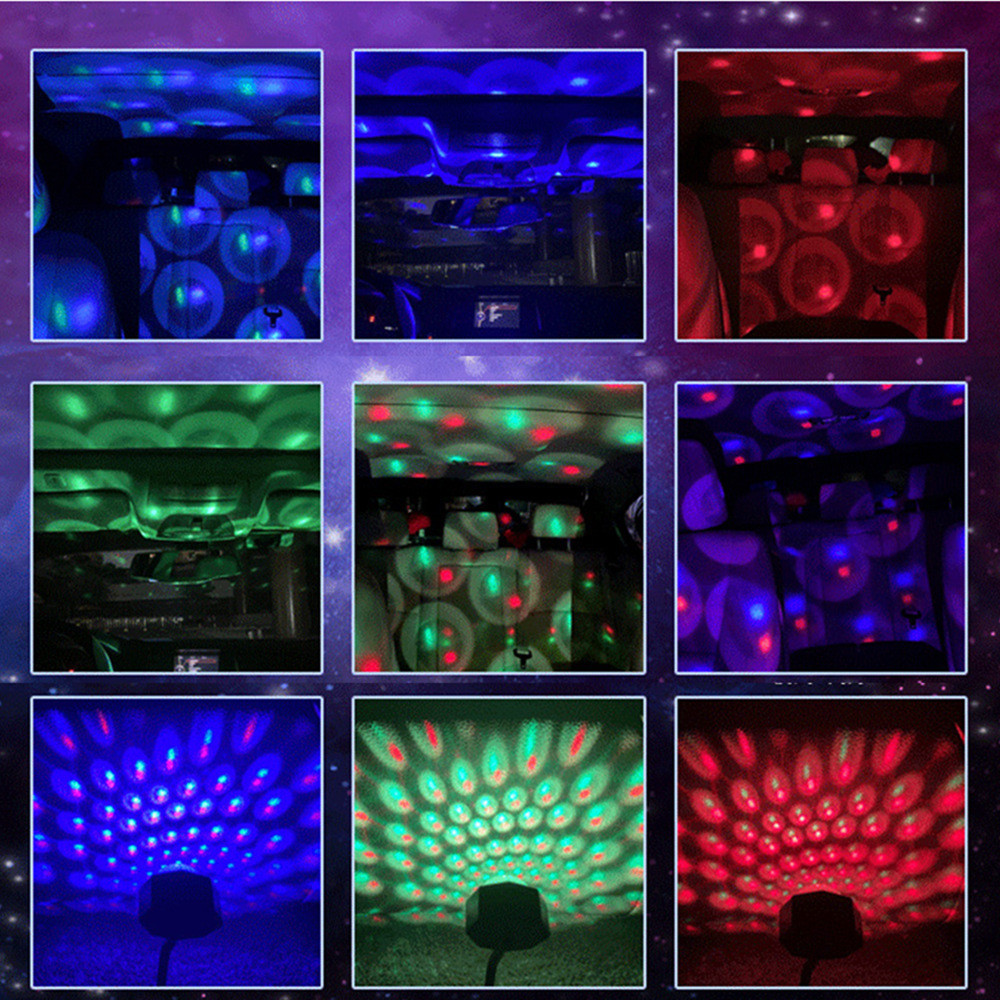 Controle de voz lâmpada decorativa mini led telhado do carro estrela luz da noite projetor atmosfera lâmpada usb auto telhado luz teto