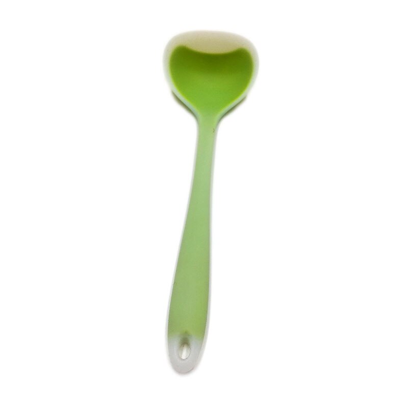 Long Handle Silicone Soup Spoon High-Temperature Anti Handle Non-Stick Large Food Spoons Cooking Utensils Kitchen Tool: green
