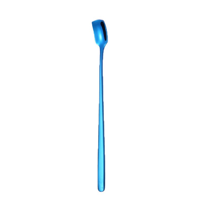 304 rostfrei Stahl Kuppel Nachtisch Löffel bunt lang handhaben Bar Platz Scoop Honig Kaffee Aufsehen Becher Dekor Geschirr 17cm lang: Blau