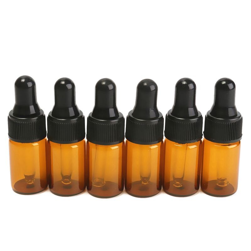 10Pcs 3Ml Lege Bruine Glazen Dropper Flessen Met Pipet Voor Essentiële Olie: Default Title