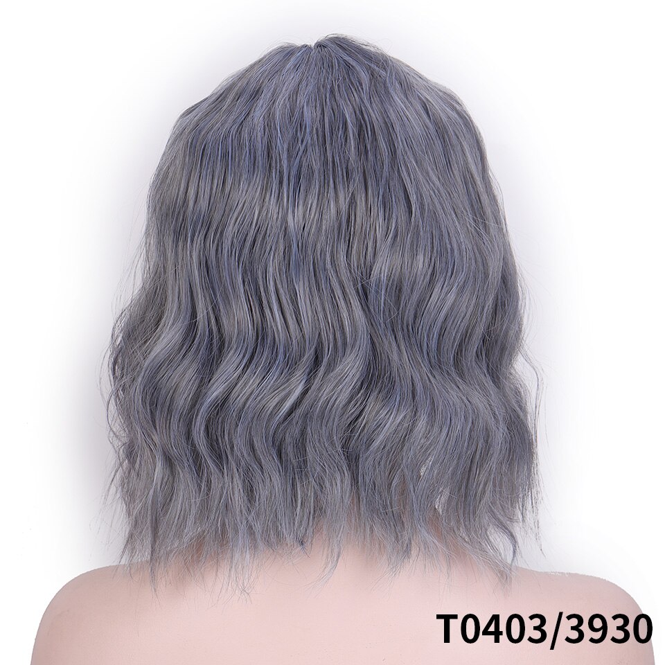 Peluca sintética shangke de pelo corto ondulado con degradado ombré, ideal para cosplay diario de estilo bob de fibra resistente al calor para mujer.: #144