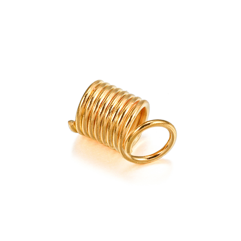 100pcs Metal Spring Crimp Clasps Leather Coil Cord Ends Fastener End Caps Connectors For DIY Bracelet Jewelry Making Accessories