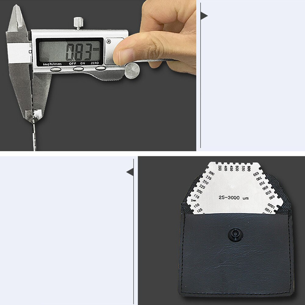 Wet Film Card Stainless Steel Products High-Precision Measuring Tools 25-3000um Supplies Hexagon Wet Film Comb