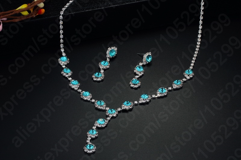 Romantische Deutlich Grün Zirkonia Gefüllt Echt 925 Sterling Silber Halskette Ohrringe Für Frauen Braut Schmuck Sets