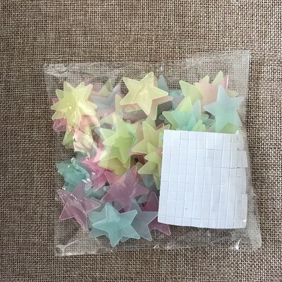 100pcs/set 3D Night Luminous Stars Moon Stickers Glow In The Dark Toys Childen of light Stickers for Kids Bedroom Decor: Stars