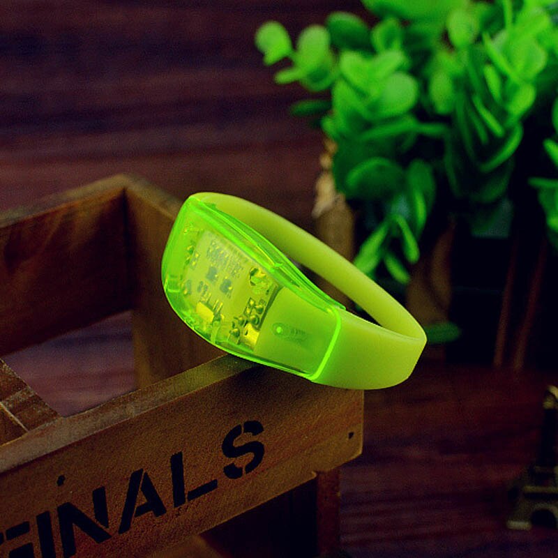 Unisex Sound Controlled Led Light Up Armband Activated Gloed Flash Siliconen Bangle Voor Festival Party FEA889