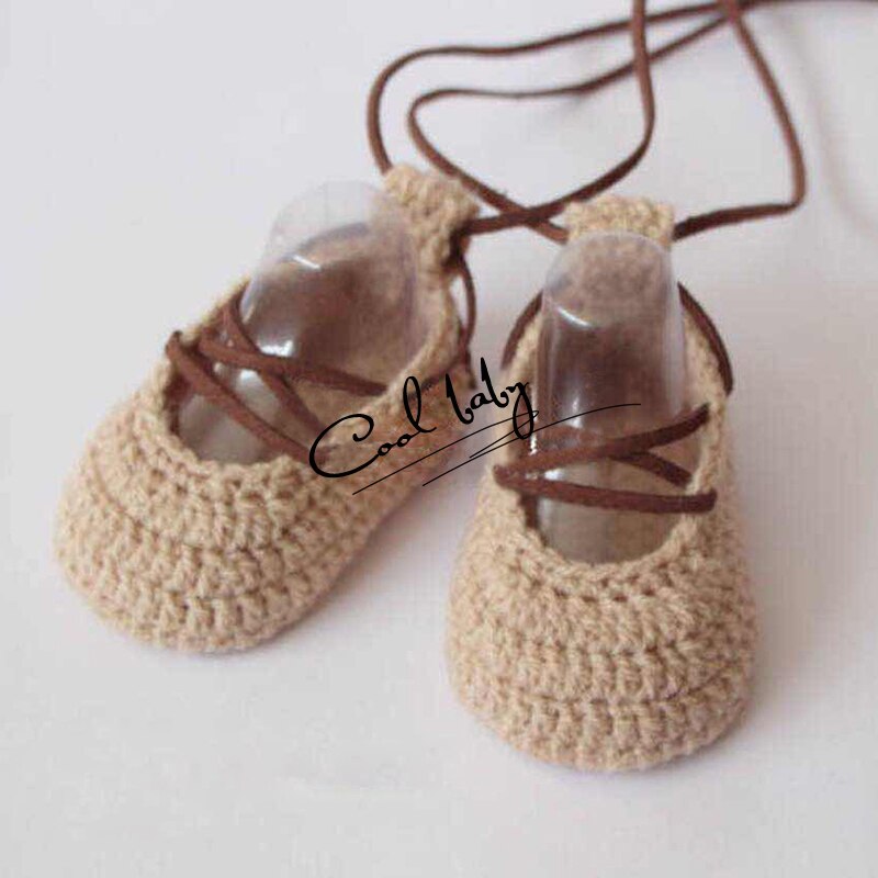 'Baby wool shoes woven by hand Newborn BabydiyHandmade baby wool shoes baby woven shoes: Brown / 9cm
