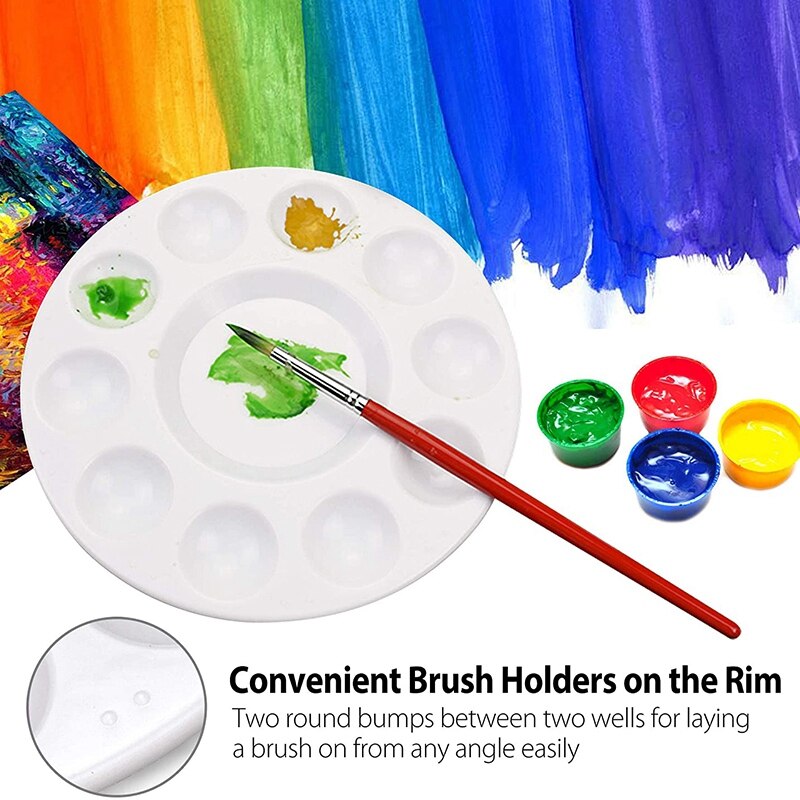 12Stck Farbe Tablett Paletten Runde Kunststoff Paletten für Acryl Öl Aquarell Handwerk Professionelle DIY Kunst Malerei
