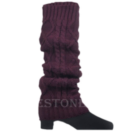 Women Winter Warm Knit Crochet High Knee Leg Warmers Leggings Boot Leggings Slouch