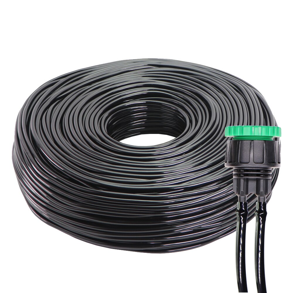 10-100M 4/7mm Garden Watering PVC Hose Pipe Micro Irrigation Tubing Sprinkler w/ 1/2'' &amp; 3/4'' 2-Way Barbed Outlets Connector