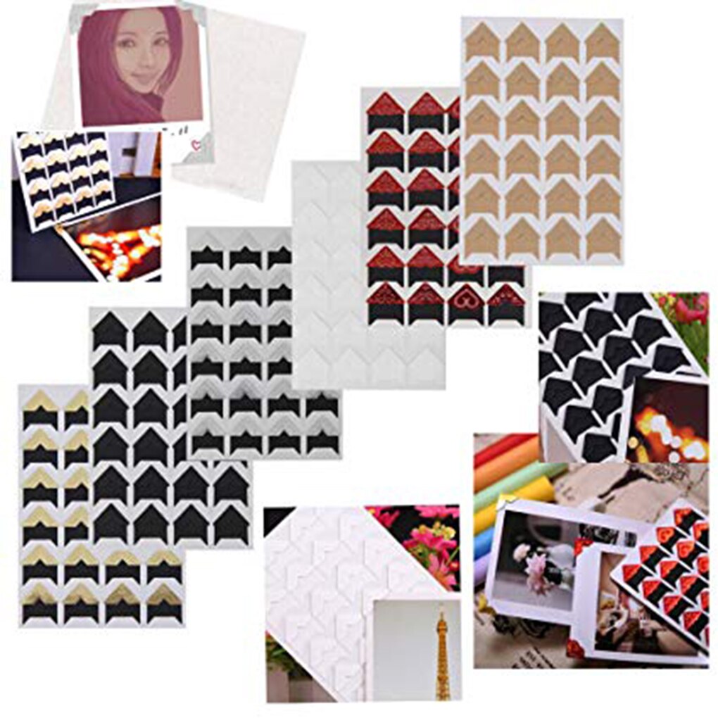 5 Sheets/Set Foto Hoeken Zelfklevende Foto Montage Sticker Papier Hoek Stickers Scrapbooking Album Dairy