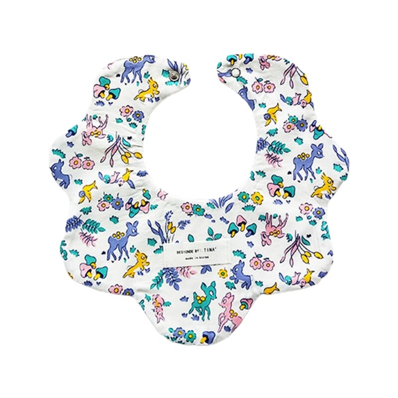 Bavaglini per neonati in morbido cotone stampa su due lati asciugamano Saliva neonati ragazze alimentazione alimentare panni Burp grembiule Bandana roba per bambini: 5