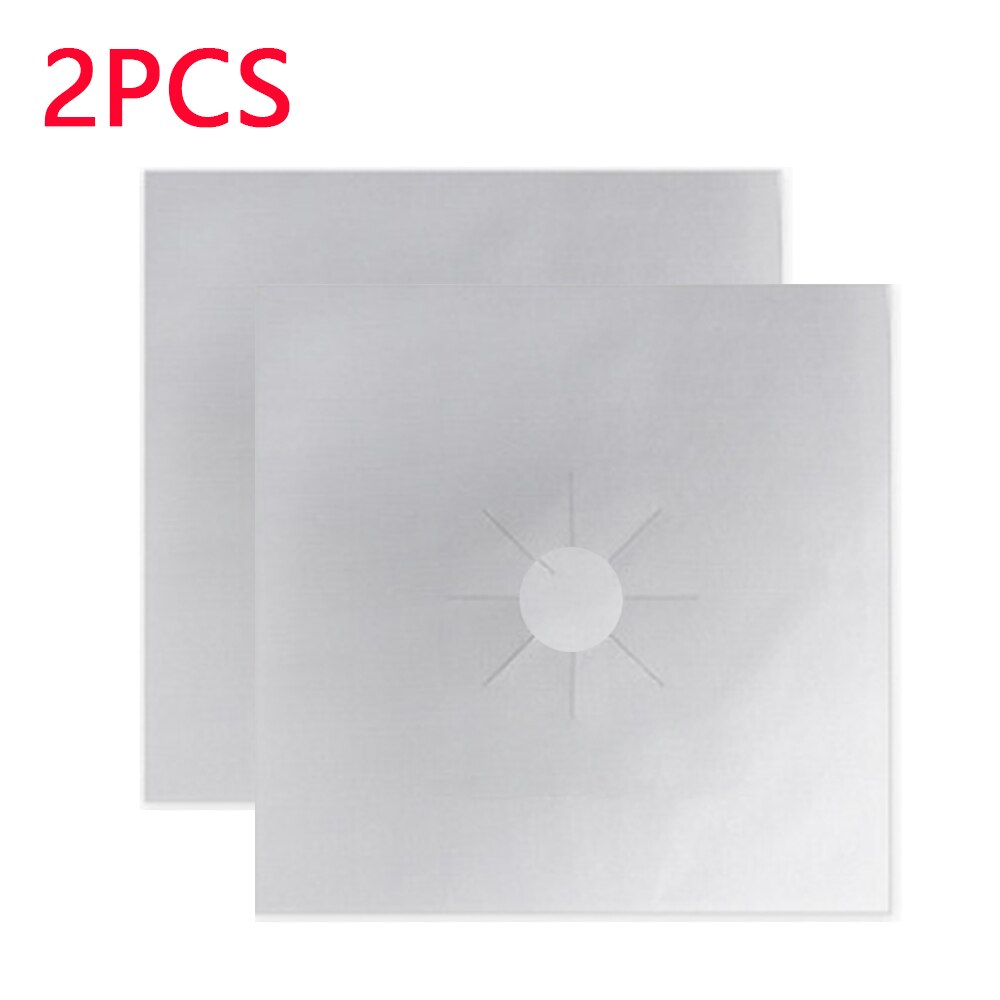 Stove Protector Cover Liner Gas Stove Stovetop Burner Protector Stove Clean Mat Pad Kitchen Accessories Mat Cooker Cover: 2pcs-silver
