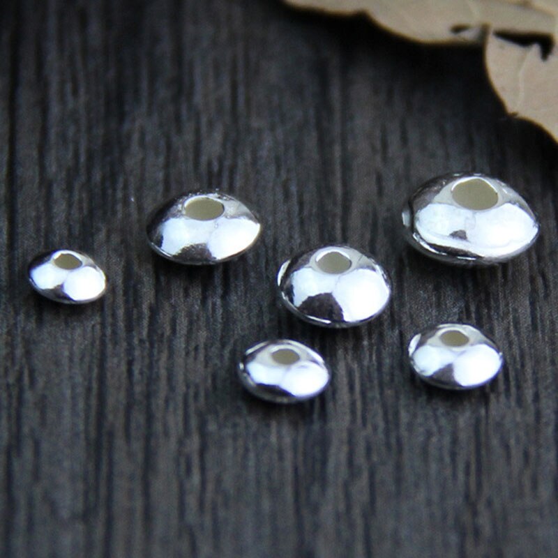 5pcs 925 Sterling Silver Oval Space Loose Beads 4mm 5mm 6mm 7mm Handmade Fine Bracelets Charm Metal Beads DIY Jewelry Making