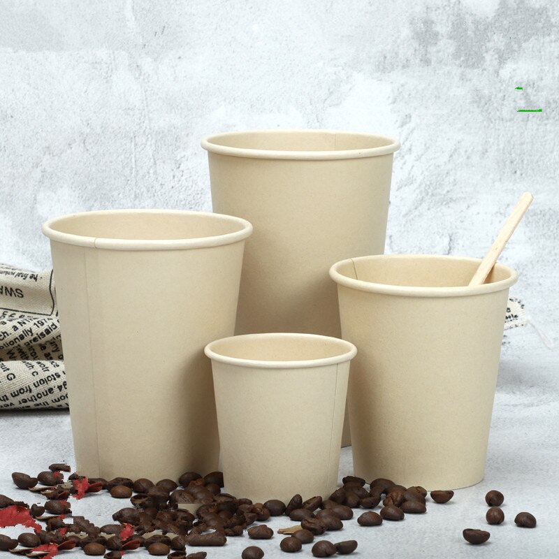 50pcs Pure color disposable cold drink paper cups 4oz 8oz 14oz 16oz coffee tea juice soy packaging cups household water cup