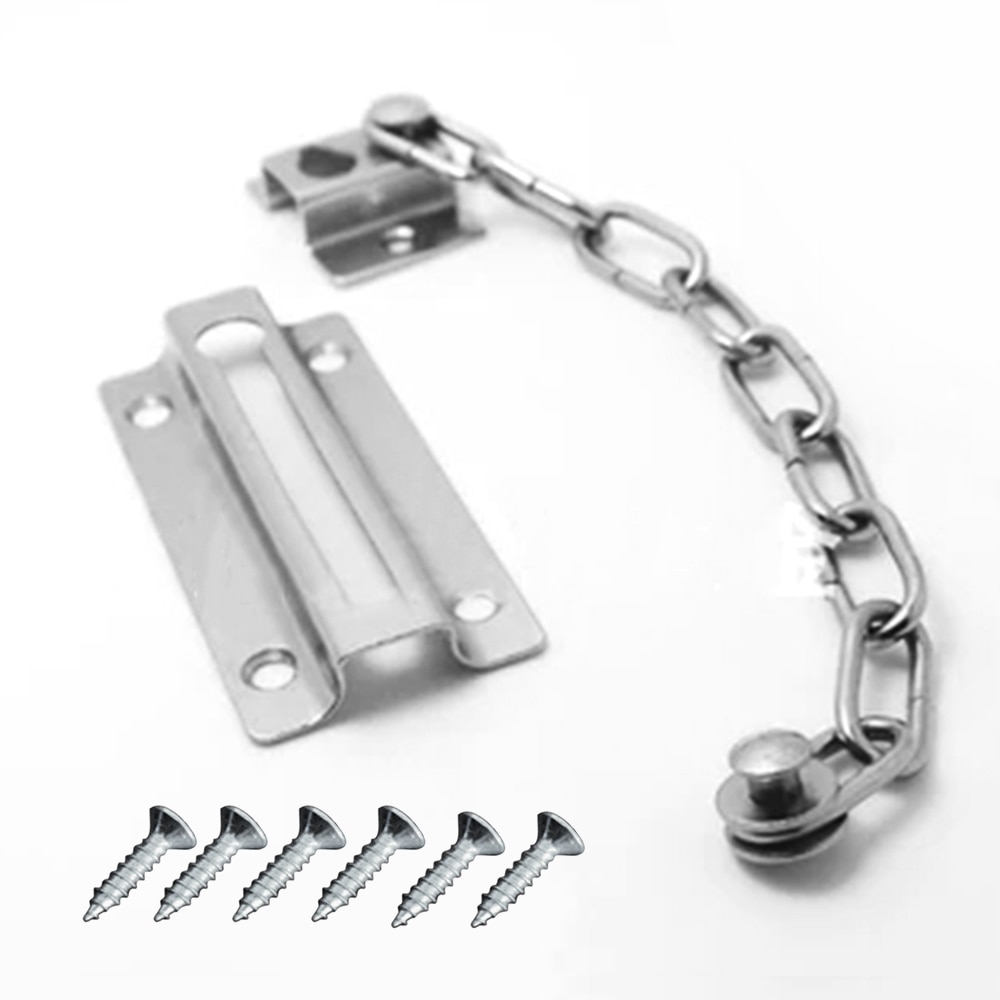 Stainless Steel Sliding Door Lock Safety Chain Bolt Locks Hotel Office Security Chain for Display Cabinet