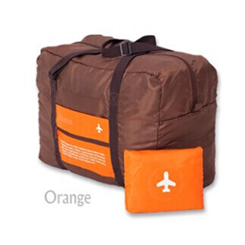 Bolsa de viaje de gran capacidad para hombre y mujer, bolso plegable de nailon resistente al agua, a la , para equipaje,: Orange Travel Bag