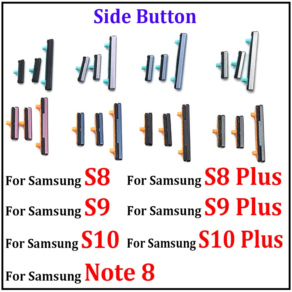 Nowy przycisk głośności bocznej + przycisk włączania/wyłączania przycisku do Samsung Galaxy Note 8 S8 S9 S10 Plus części zamienne