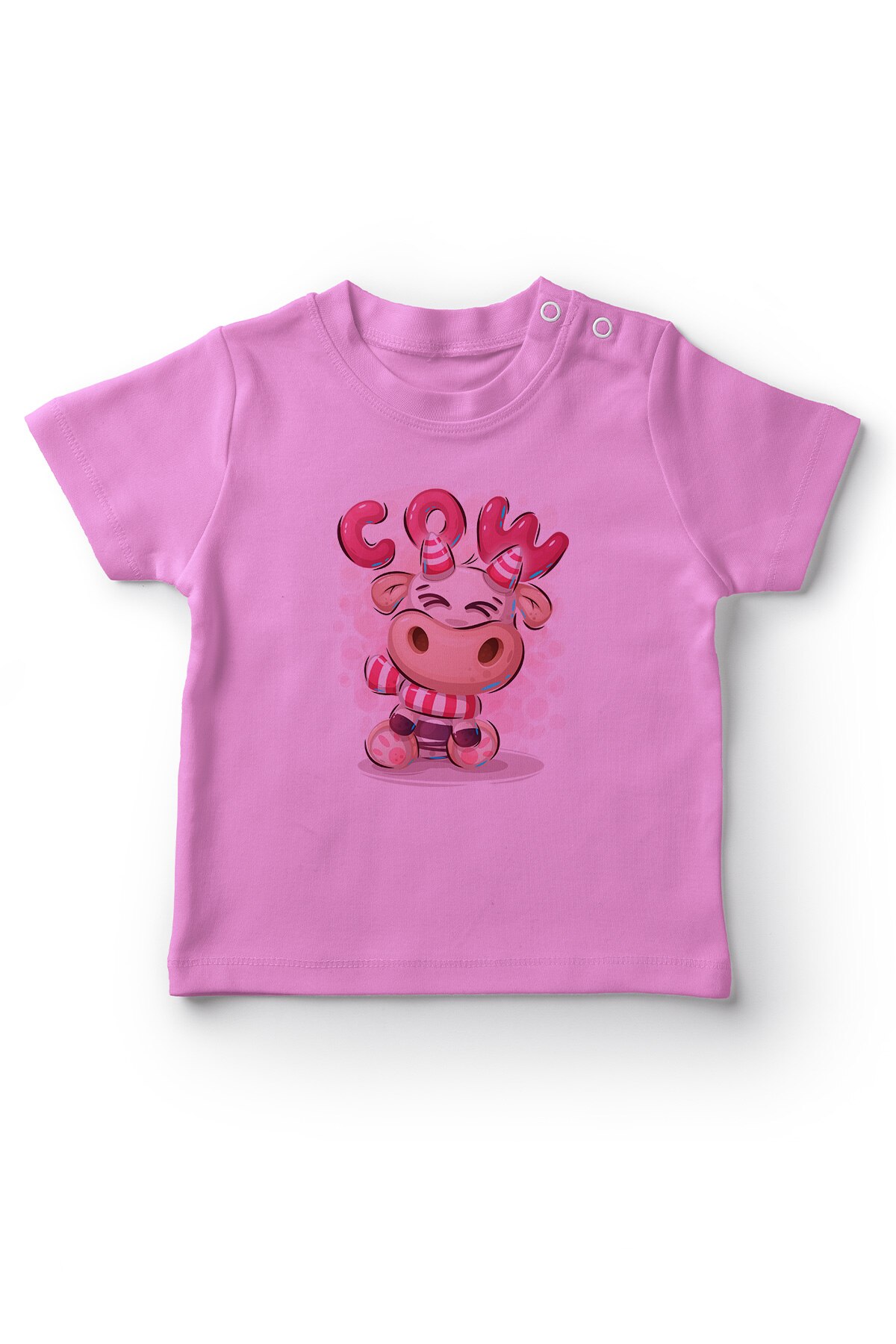 Angemiel bébé bonbon licorne assis vache fille tee shirt bébé rose