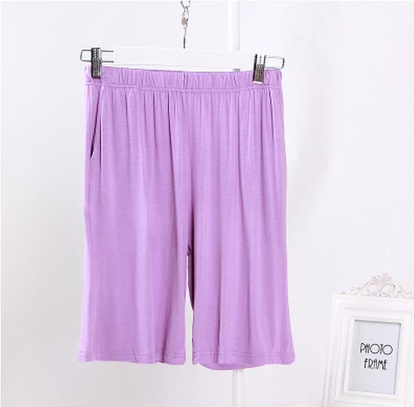 Été pyjama pantalon coton short pour dormir femmes pantalon pour la maison pyjama pantalon salon sous-vêtements grande taille XXL 3XL Q223: wine red / XXL