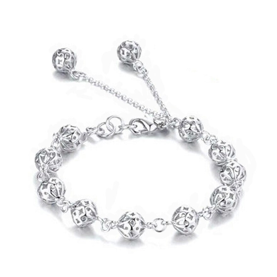 925 armbänder aus sterlingsilber, exquisite kugelarmbänder für damen und herren, charmanter schmuck für hochzeiten: Default Title