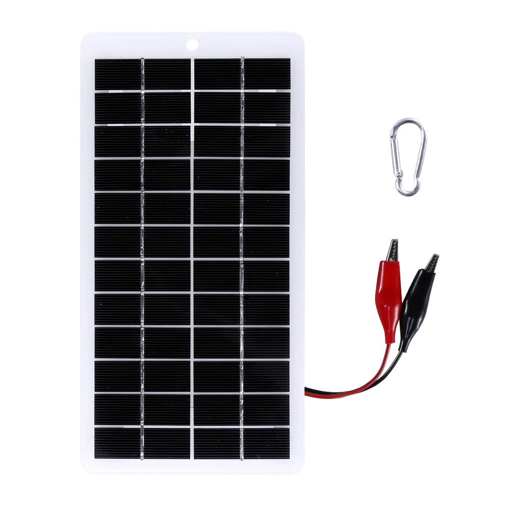 Ładowarka słoneczna 10 W z karabińczykiem 12 V Power Bank na energię słoneczną Polikrzemowa ładowarka słoneczna Przenośna płyta do akumulatora 9-12 V
